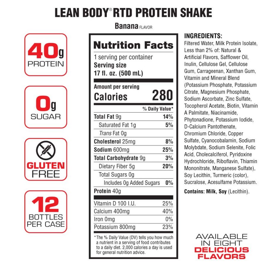 Labrada – Protein Shake 500ml (Banana) – Label