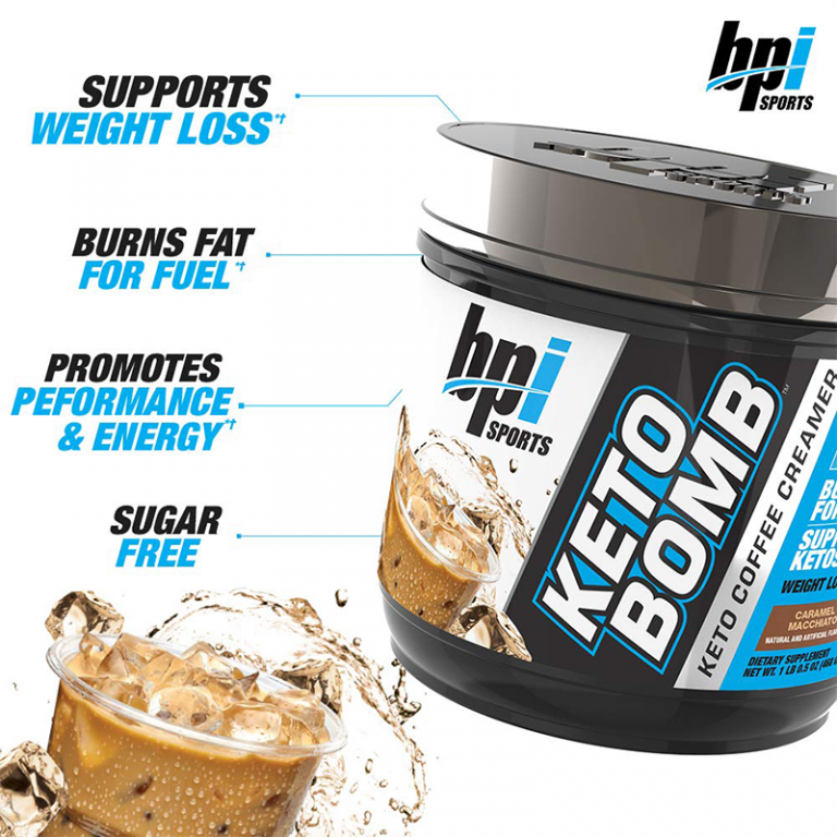 BPI Sports Keto Bomb, Ketogenic Creamer For Coffee & Tea 18 Serv