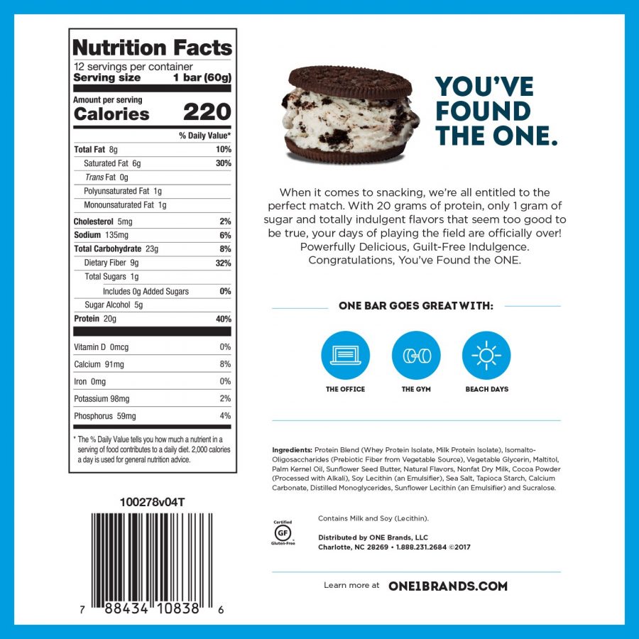 One Bar – Cookie and Cream (Label)