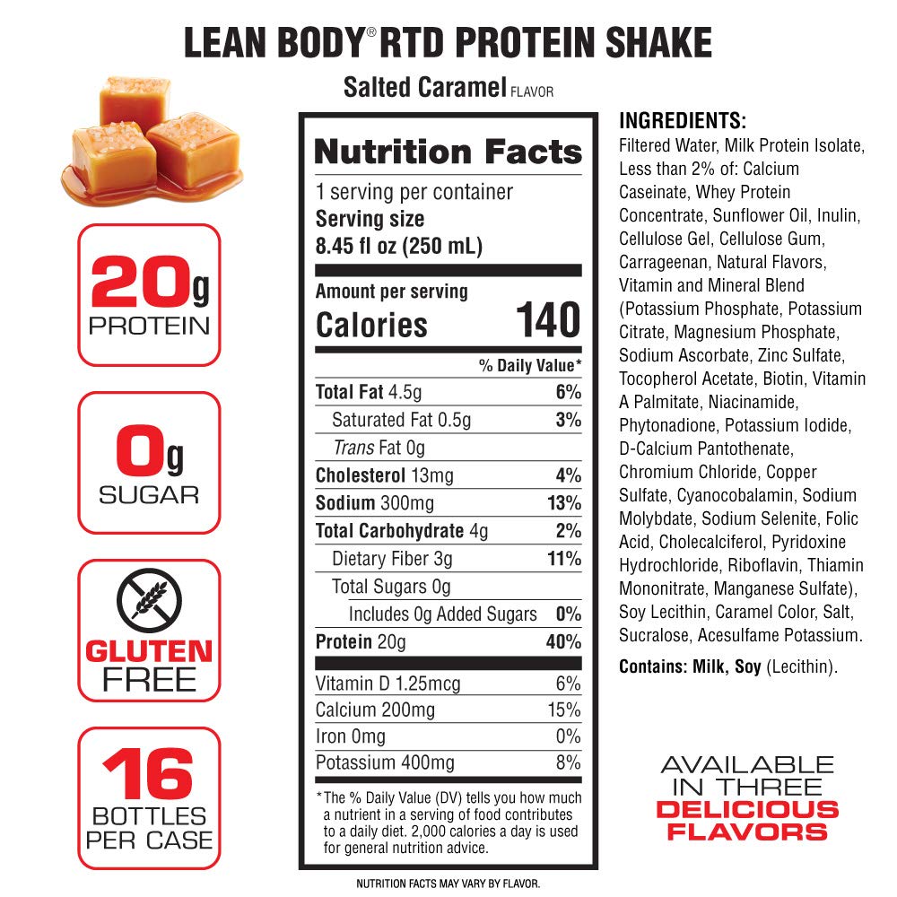 Labrada RTD 250ml – Salted Caramel – label