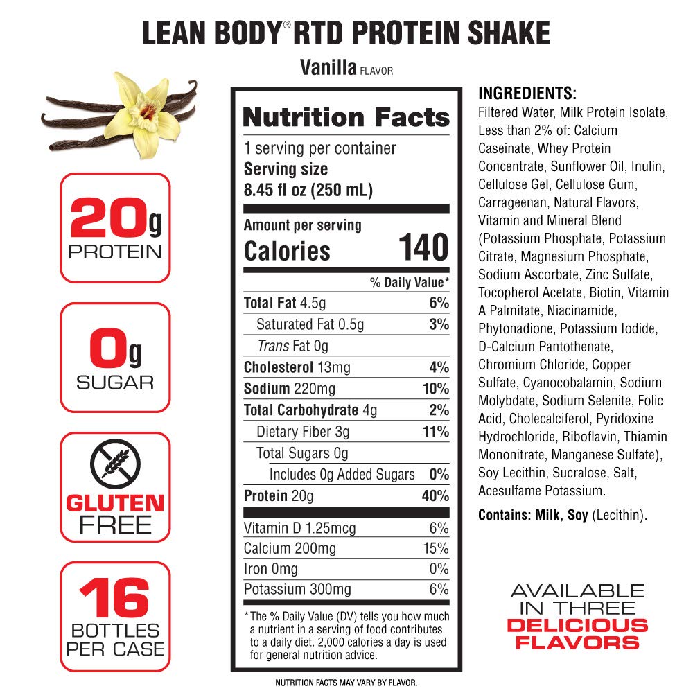 Labrada RTD 250ml – Vanilla – label