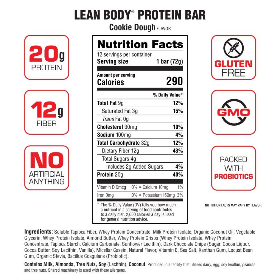 Labrada – protein bar (Cookie Dough) – label