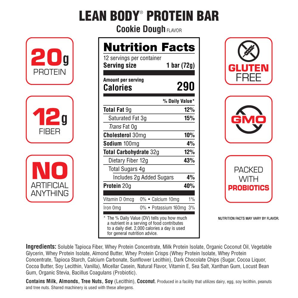 Labrada – protein bar (Cookie Dough) – label