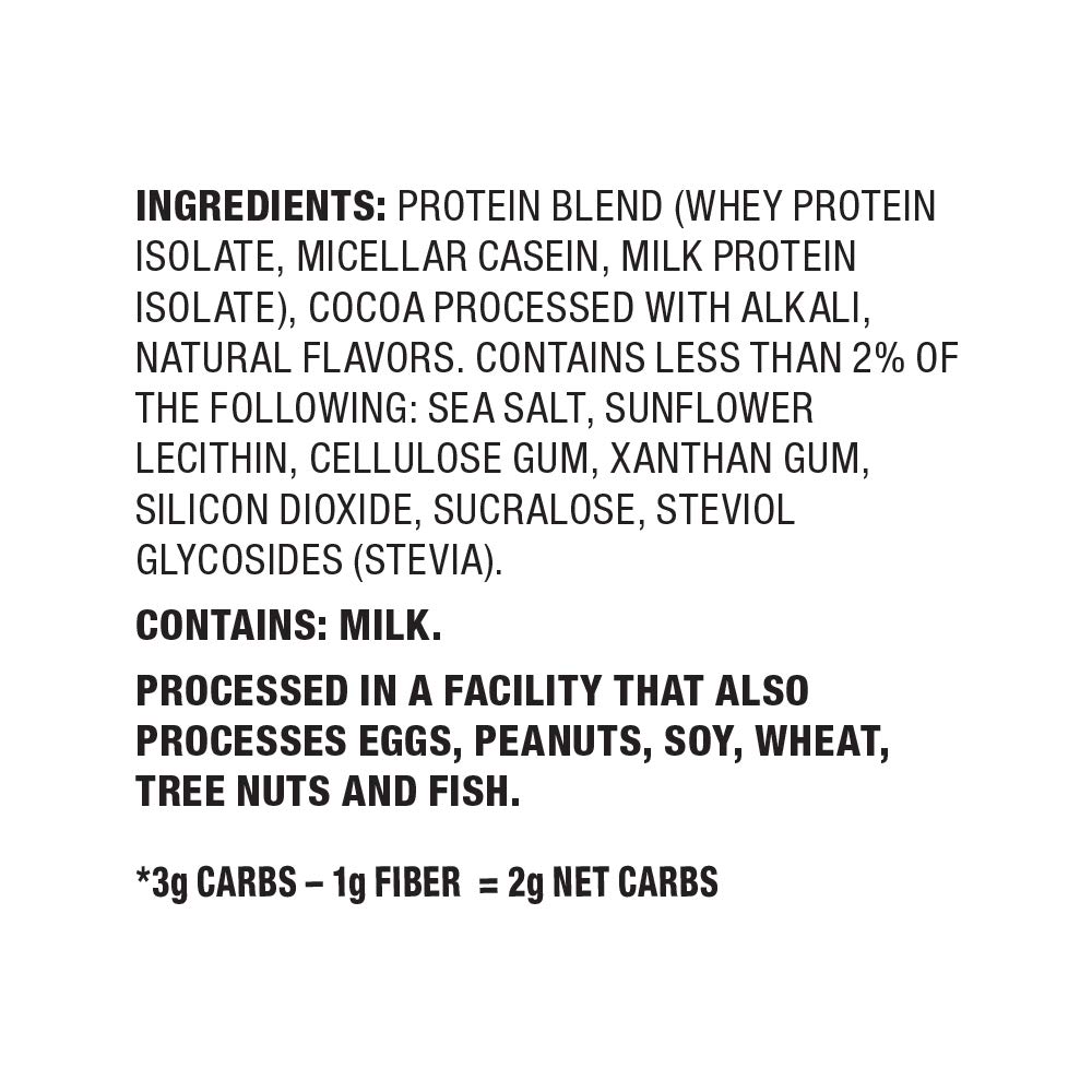 Quest Protein – Chocolate Milkshake – Ingredient list