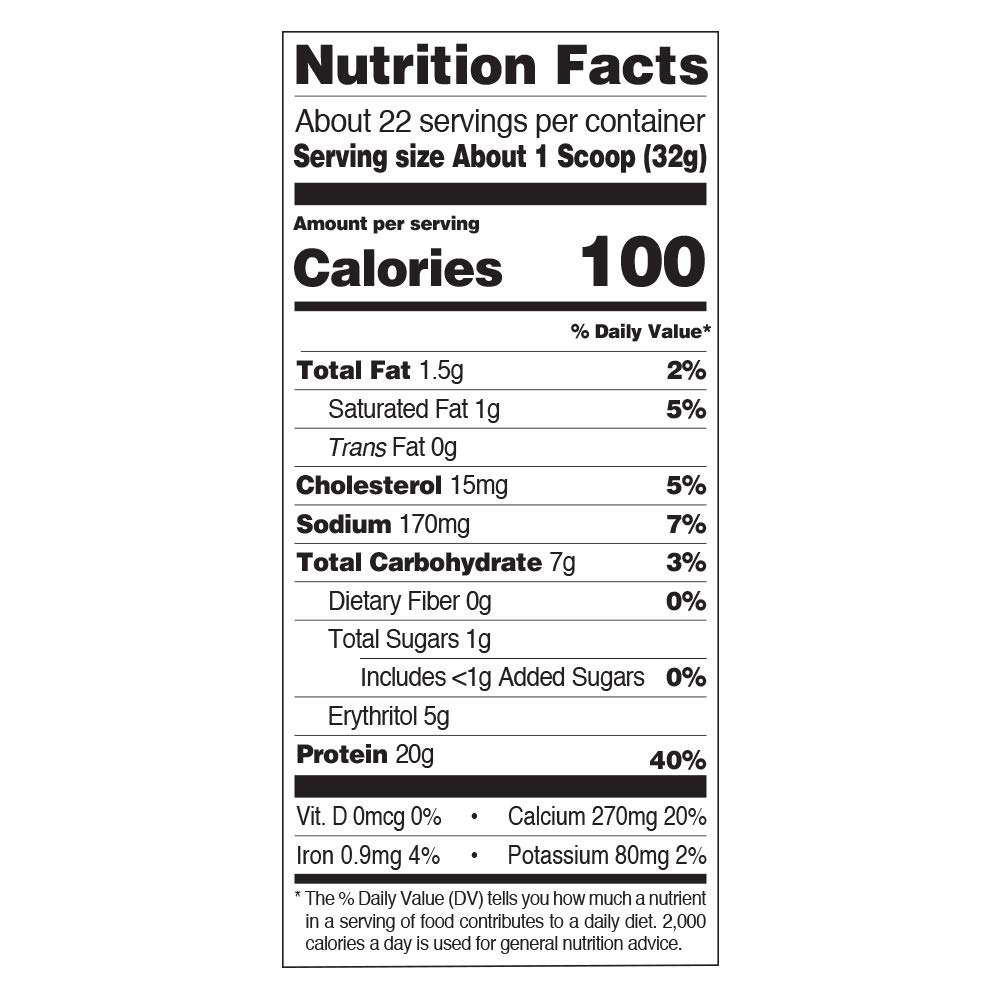 Quest Protein – Cookie & Cream – Fact label