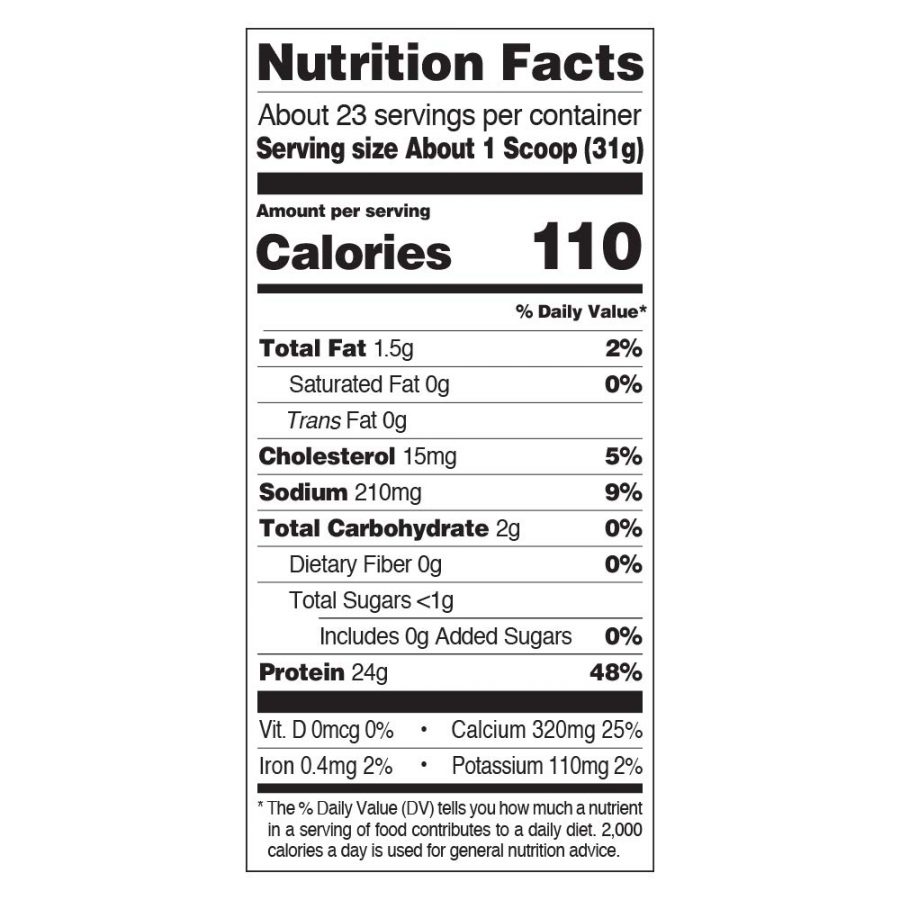 Quest Protein – Peanut Butter – Fact Label