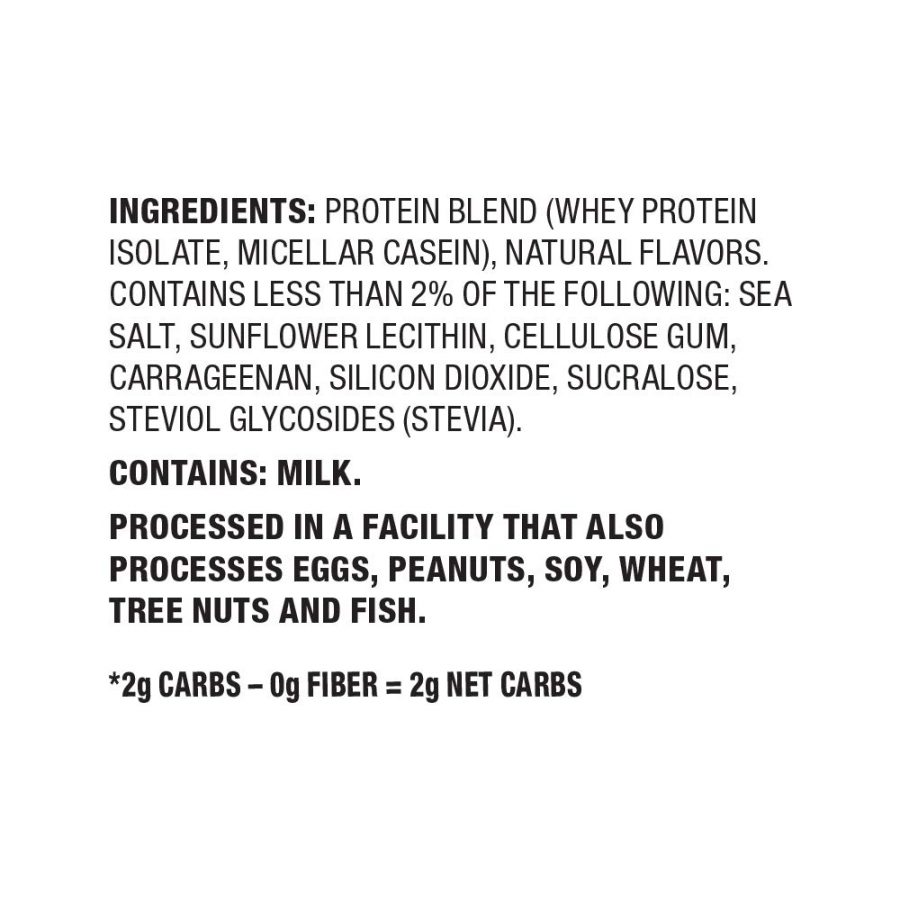 Quest Protein – Vanilla Milkshake – Ingredient list