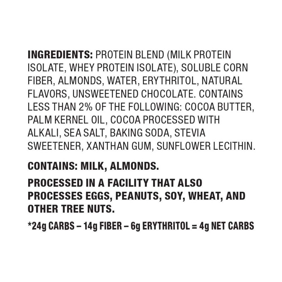 Quest bar – Mocha Chocolate Chip – ingredient list