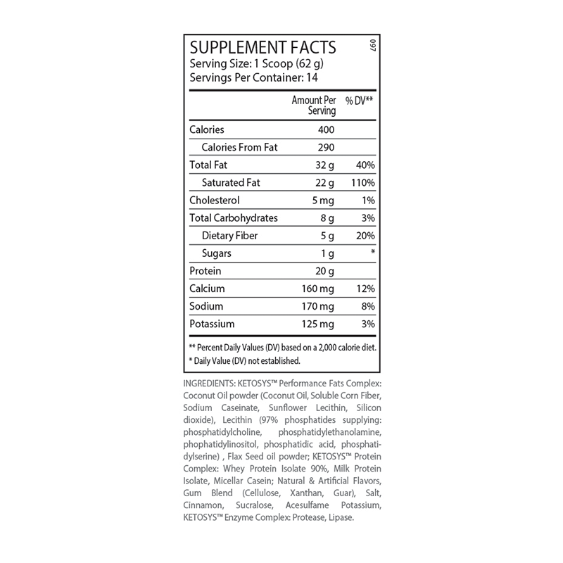 Nutrition lable – KETOSYS Vanilla Chai Supplement Facts_800x800
