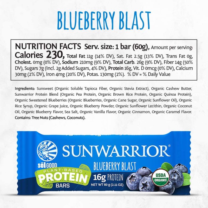 Sunwarrior – Protein Bars (Blueberry) – label 800×800