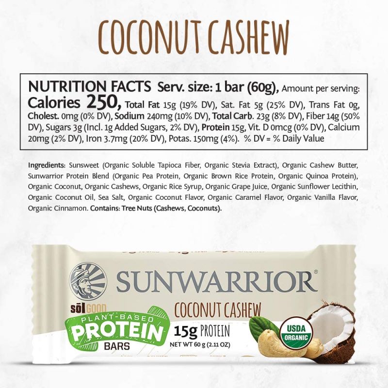 Sunwarrior – Protein Bars (Coconut Cashew) – label 800×800