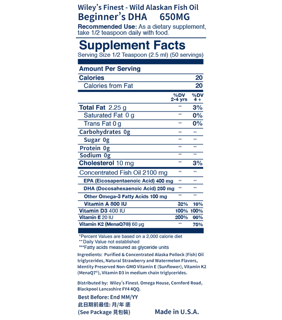 Beginner’s DHA label